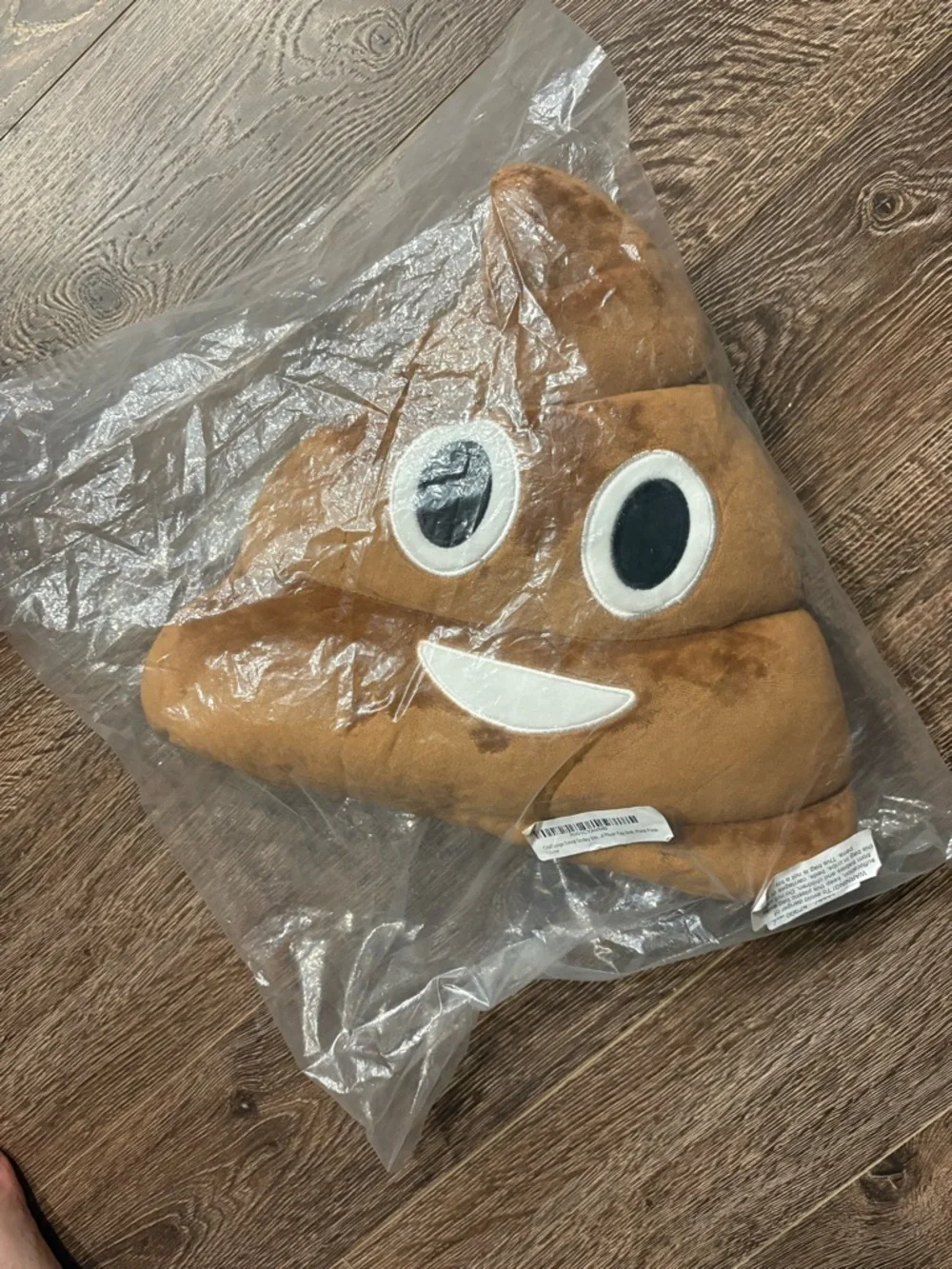 Smiling Poop Emoji Plush Pillow - Brown